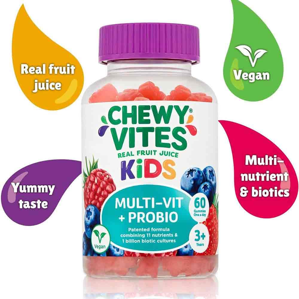 Chewy Vites Kids Multi-Vit + Probio 60 Gummies