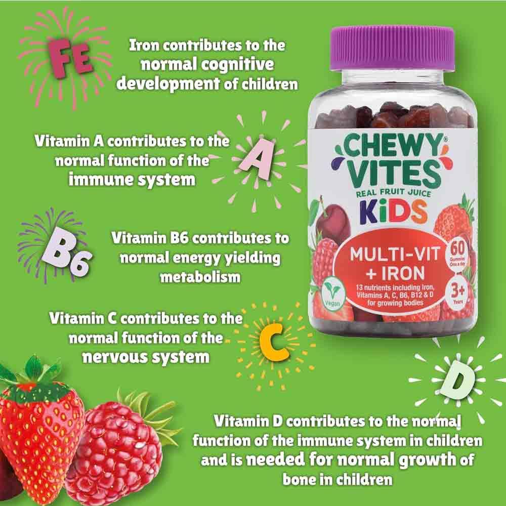 Chewy Vites Kids Multi-VIt + Iron 60 Gummies