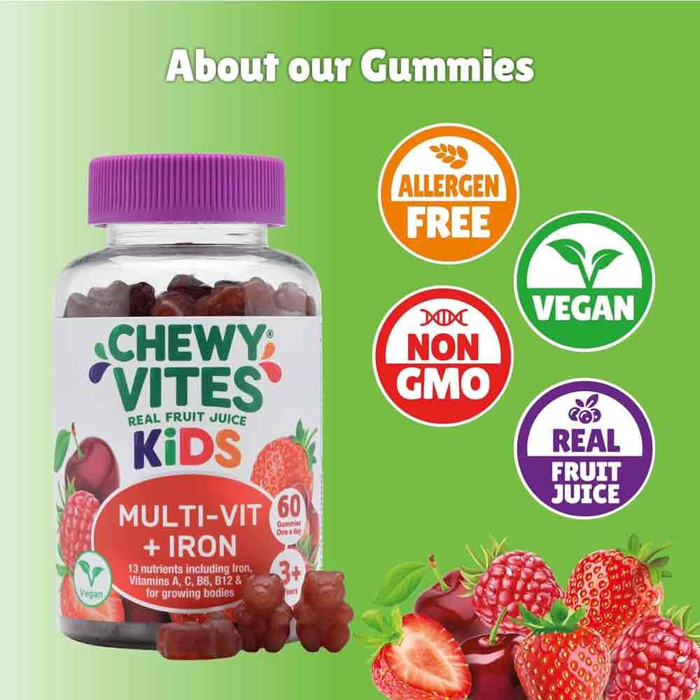 Chewy Vites Kids Multi-VIt + Iron 60 Gummies