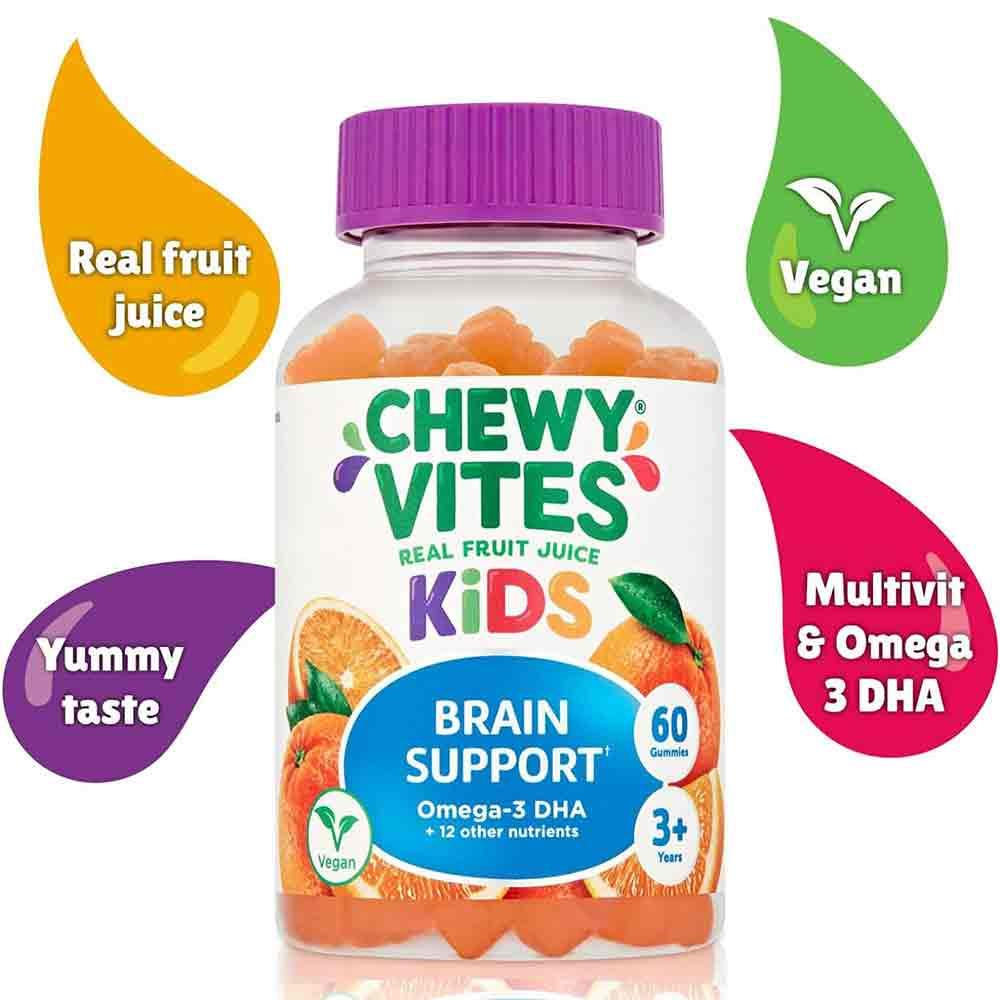 Chewy Vites Kids Brain Support Omega-3 DHA 60 Gummies