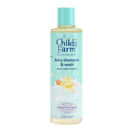 Childs Farm Baby Shampoo & Wash Soft Scent 250ml – a tear-free shampoo for delicate baby hair