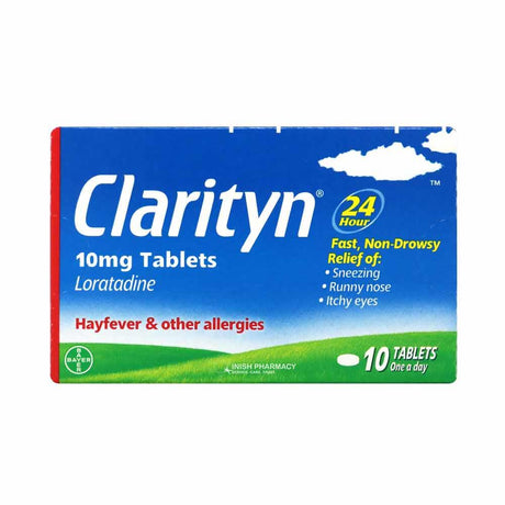 Clarityn Loratidine 10mg Hayfever & Allergy Tablets 10 Pack – provides targeted hayfever and allergy relief