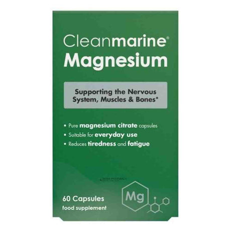 Cleanmarine Magnesium Citrate 200mg 60 Capsules – magnesium to support muscle function and reduce tiredness
