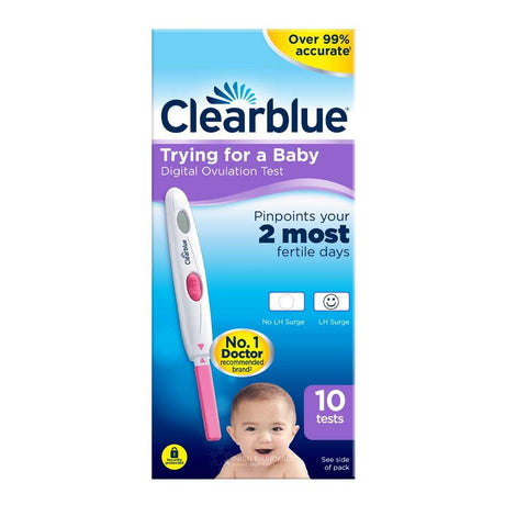 Clearblue Digital Ovulation Test - 10 Tests – a sensitive home test to detect ovulation and fertile days