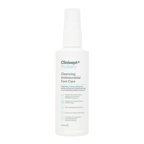 Clinisept+ Podiatry Cleansing Antimicrobial Foot Care 100ml – for everyday foot care and comfort