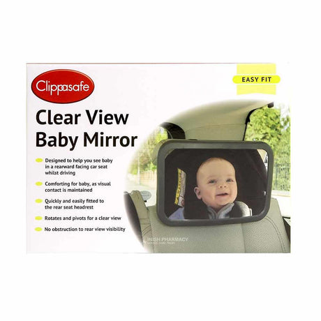 Clippasafe Clear View Baby Mirror Large – a gentle, skin-safe essential for baby care
