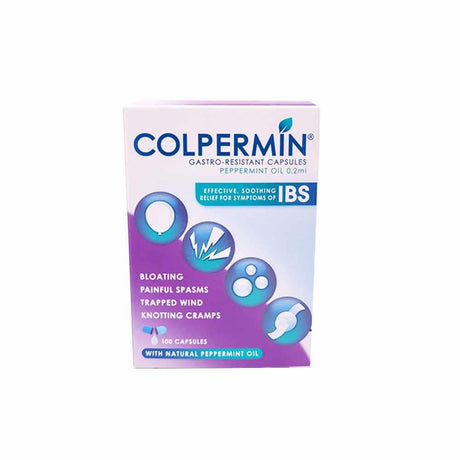 Colpermin Peppermint Oil Capsules 100 Pack – provides fast relief from bloating and wind