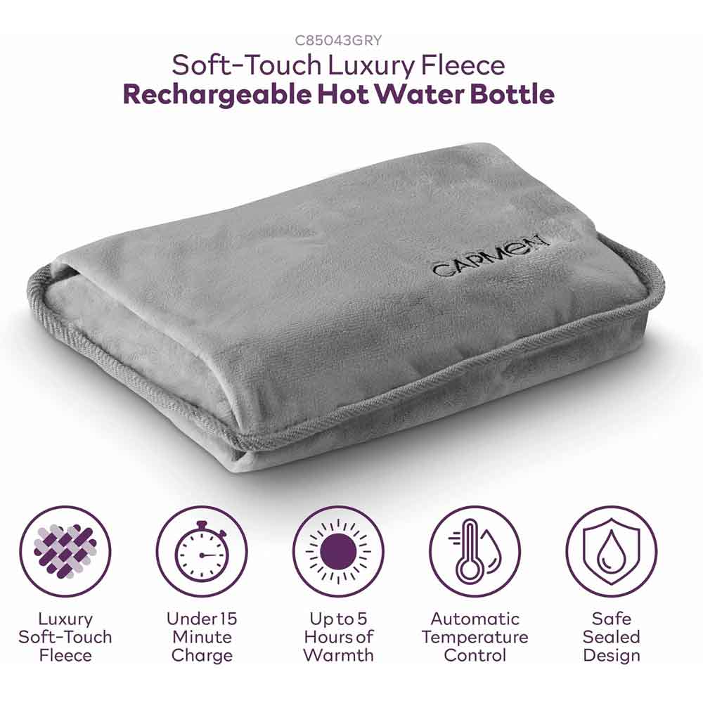 Carmen Rechargeable Hot Water Bottle Grey
