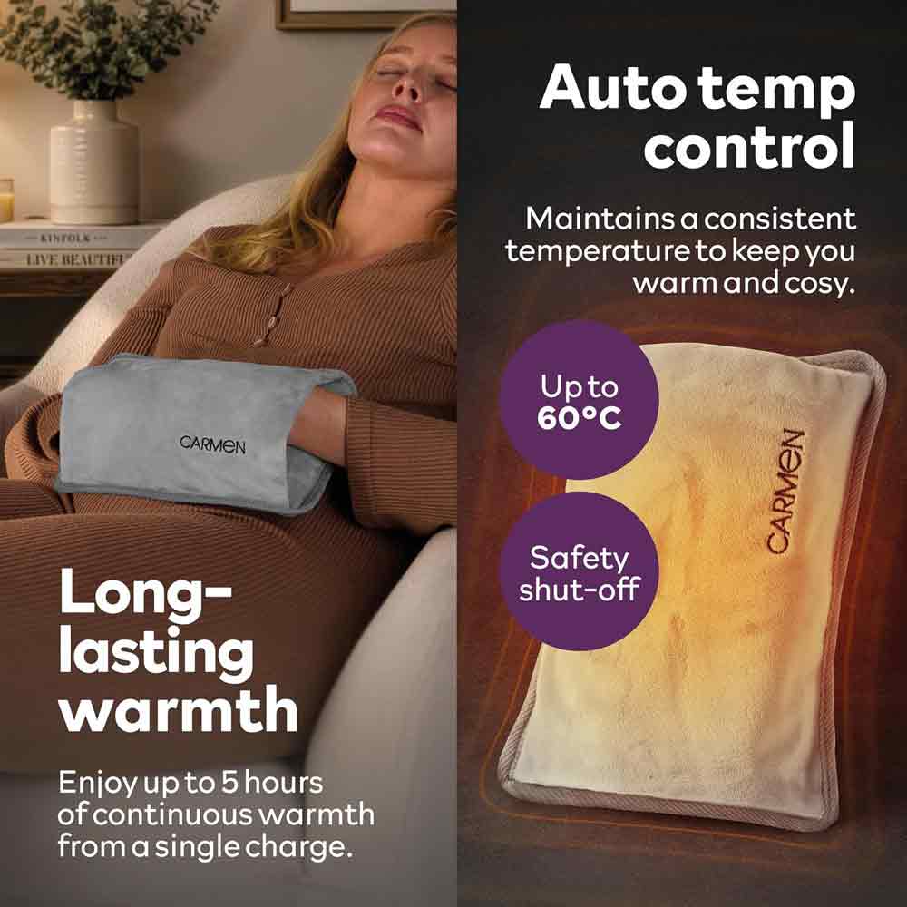 Carmen Rechargeable Hot Water Bottle Grey