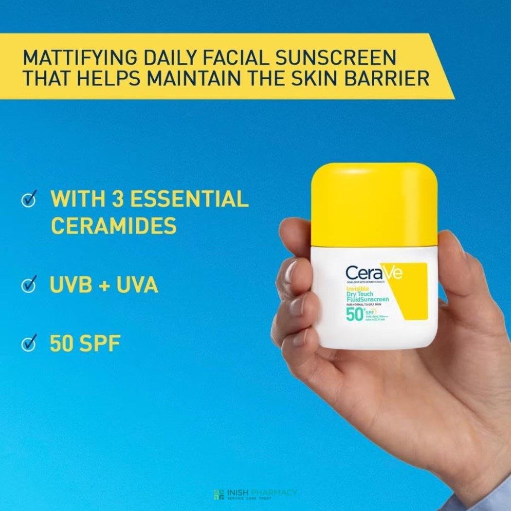 CeraVe Invisible Dry Touch Fluid Sunscreen SPF50 50ml