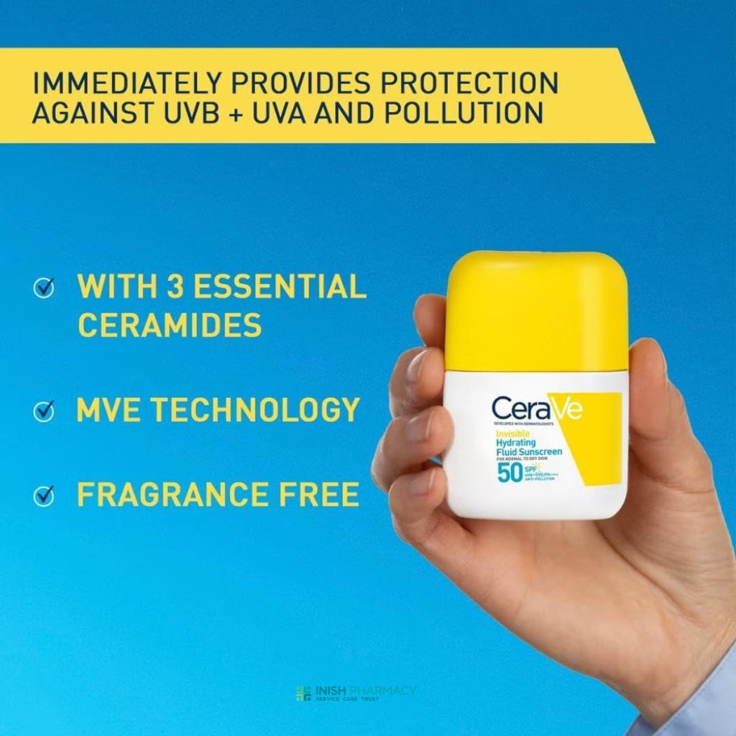 CeraVe Invisible Fluid Hydratant Sunscreen SPF50 50ml