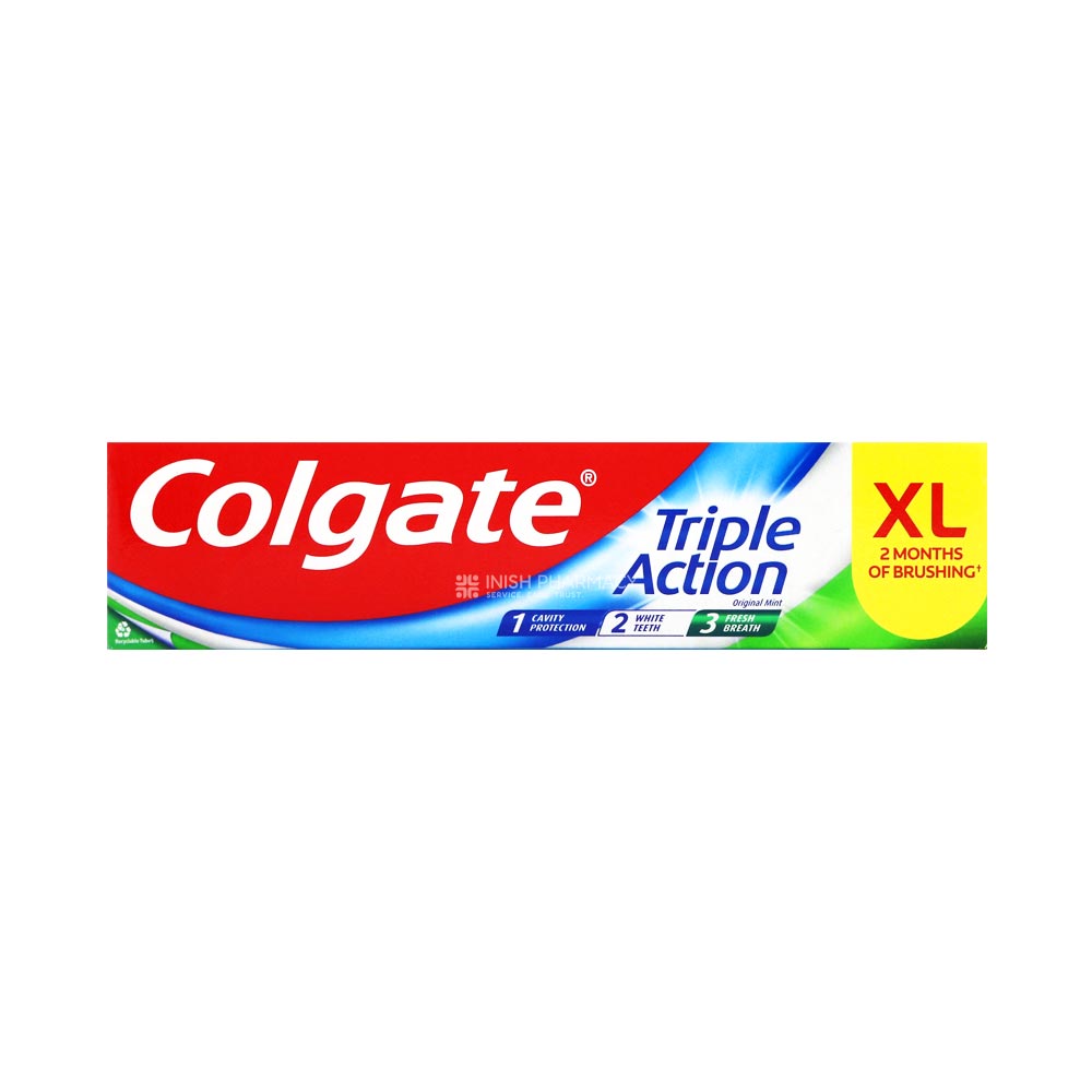 Colgate Triple Action Toothpaste XL 125ml – cleans teeth and supports oral health