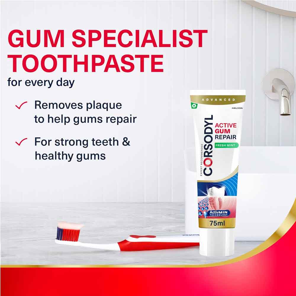 Corsodyl Active Gum Repair Fresh Mint Toothpaste 75ml