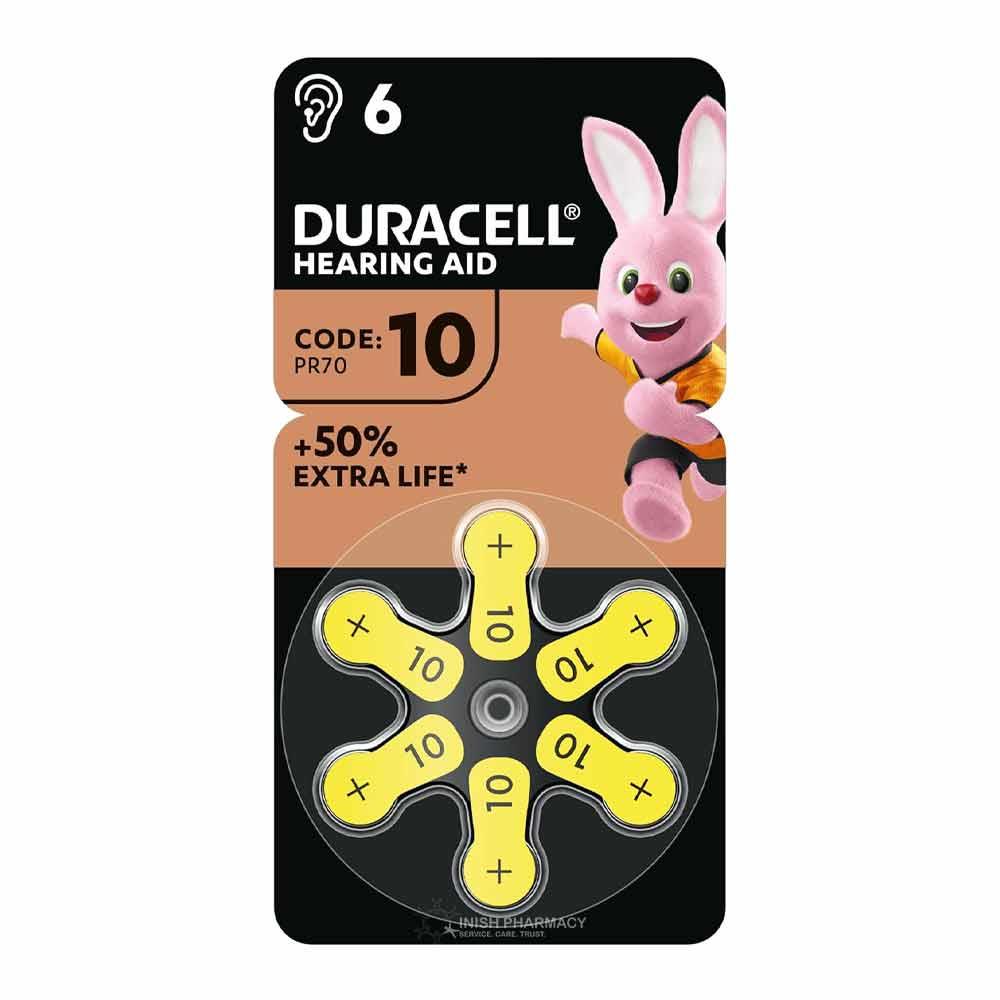 Duracell Hearing Aid Battery 10 Yellow 6 Pack
