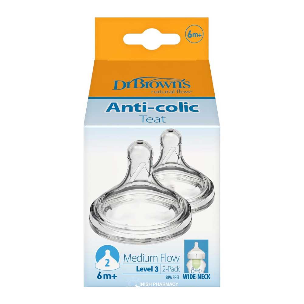 Dr Browns Options + Level 3 Teats Twin Pack – a soft, natural-feel teat for easy bottle feeding