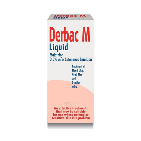 Derbac M Malathion Liquid For Lice and Scabies 150ml – treats and eliminates head lice