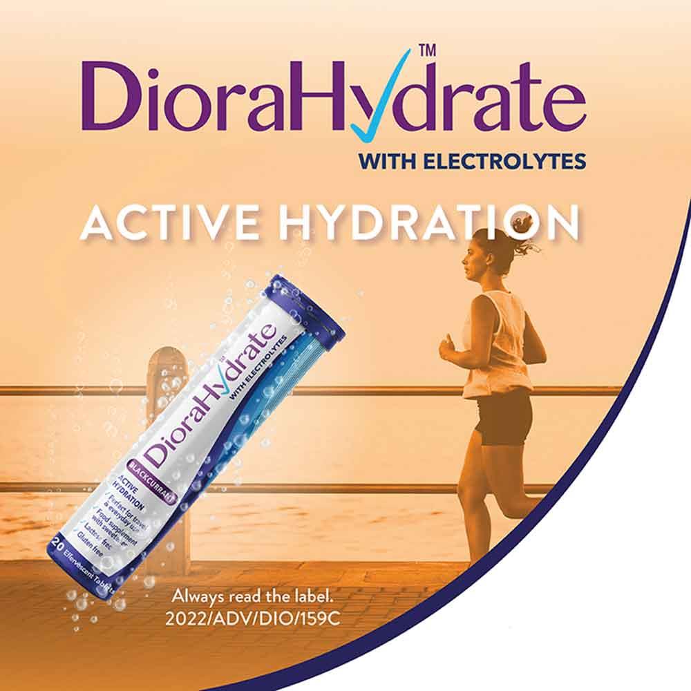 DioraHydrate with Electrolytes Blackcurrant 20 Effervescent Tablets