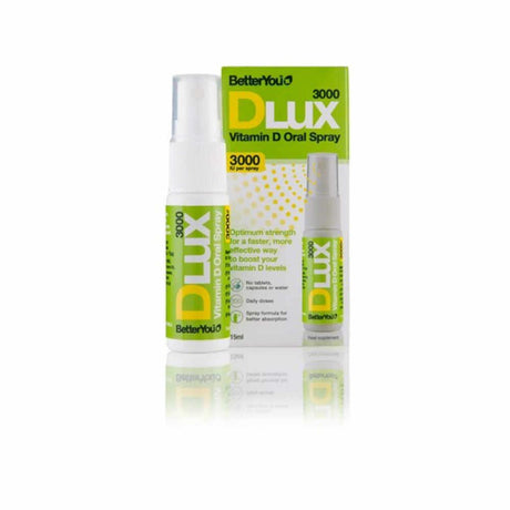 BetterYou DLUX Daily Vitamin D Oral Spray 3000IU 15ml – vitamin D3 to support bones, muscles and immunity