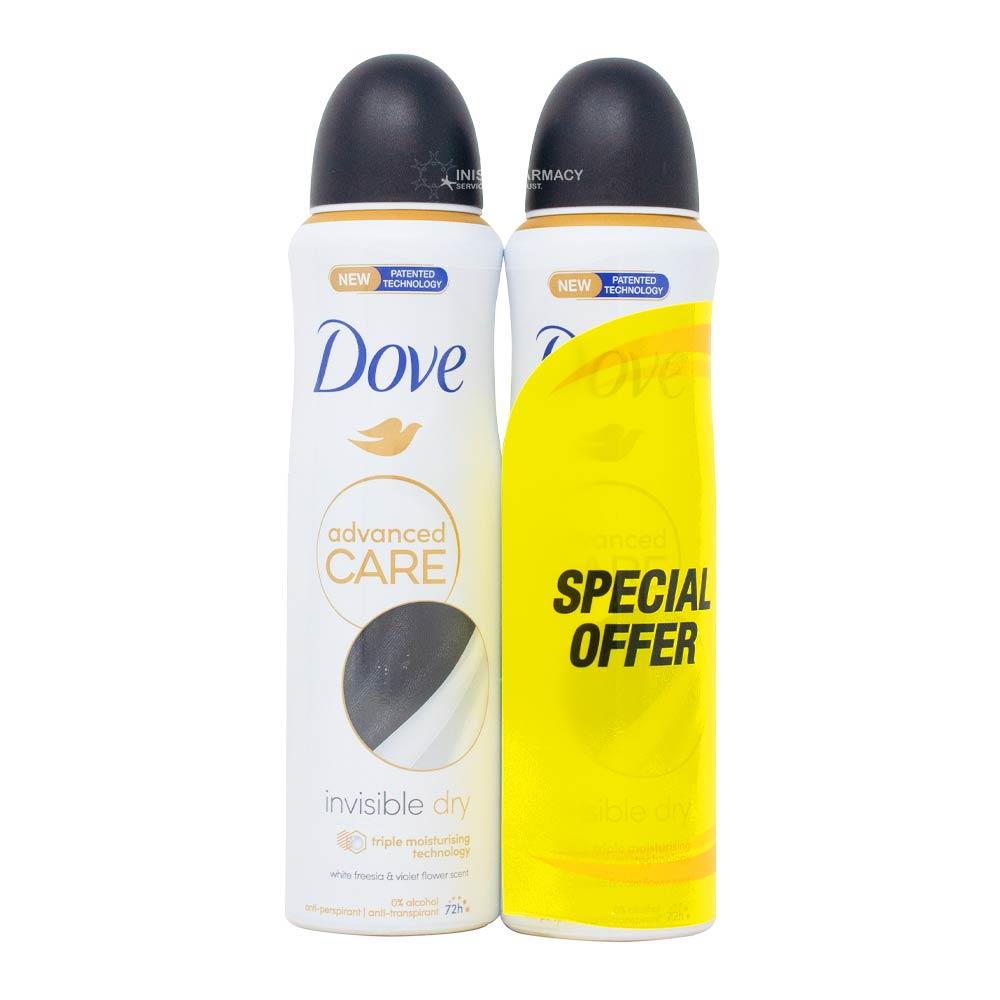 Dove Advanced Care Invisible Dry Anti-Pespirant Spray Twin Pack