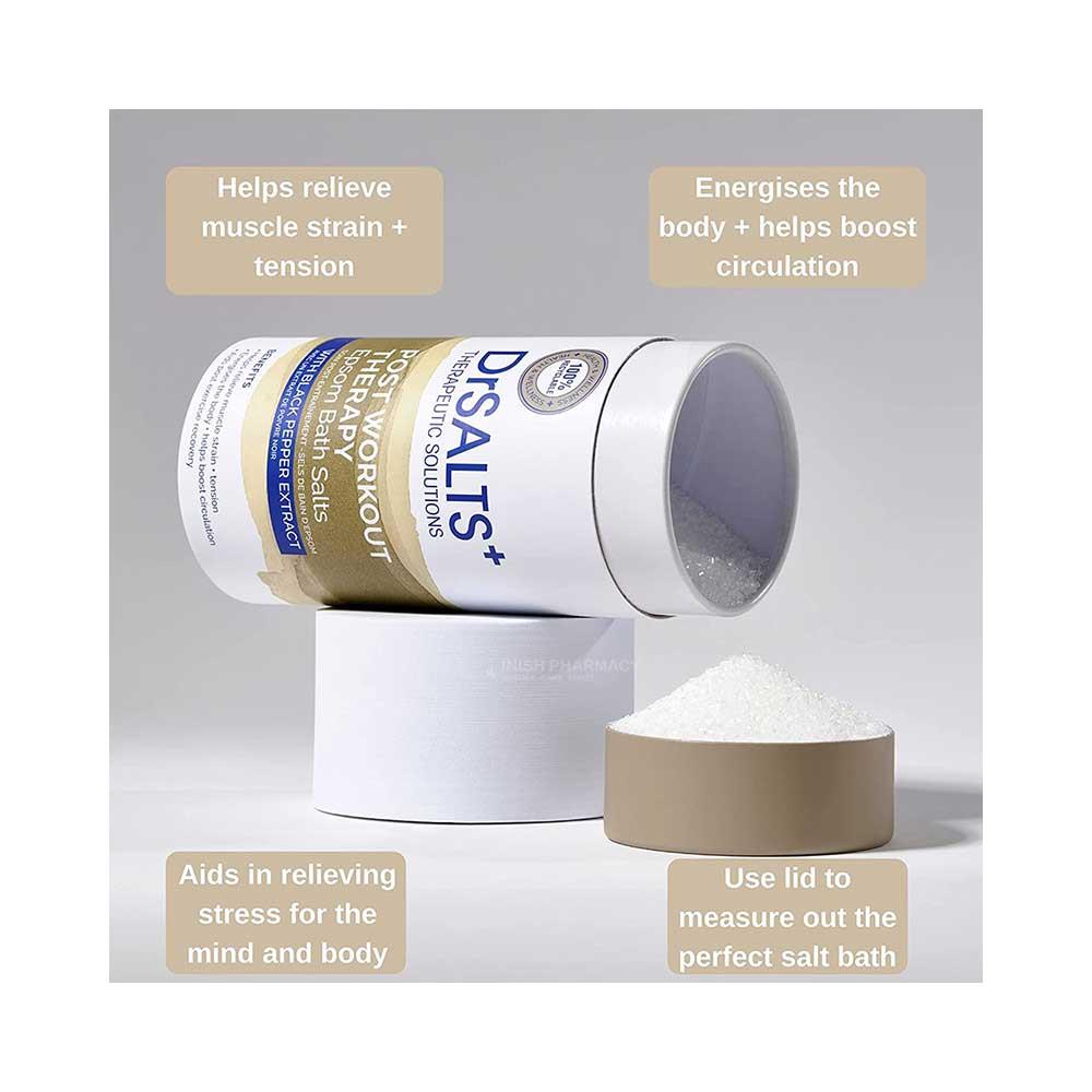 Dr Salts Post-Workout Therapy Black Pepper Extract Epsom Bath Salts 750g