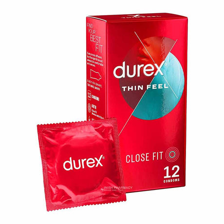 Durex Thin Feel Close Fit Condoms 12 Pack – for safe and comfortable sexual health