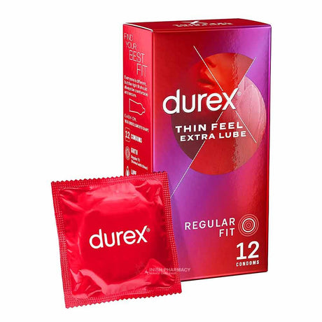 Durex Thin Feel Extra Lubricated Condoms 12 Pack – for safe and comfortable sexual health