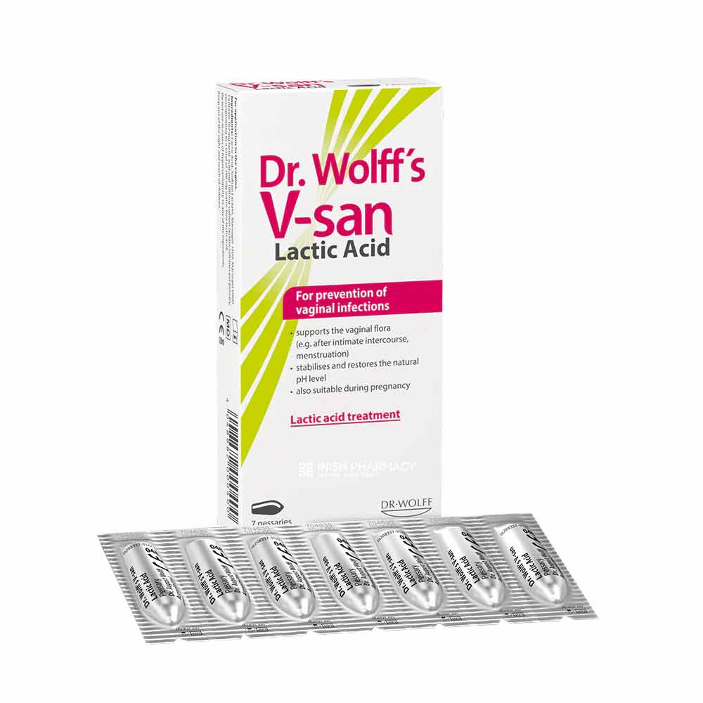 Dr Wolff's V-San Lactic Acid Treatment Pessaries 7 Pack