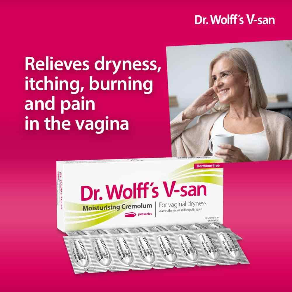 Dr Wolff's V-San Moisturising Cremolum For Vaginal Dryness 16 Pessaries