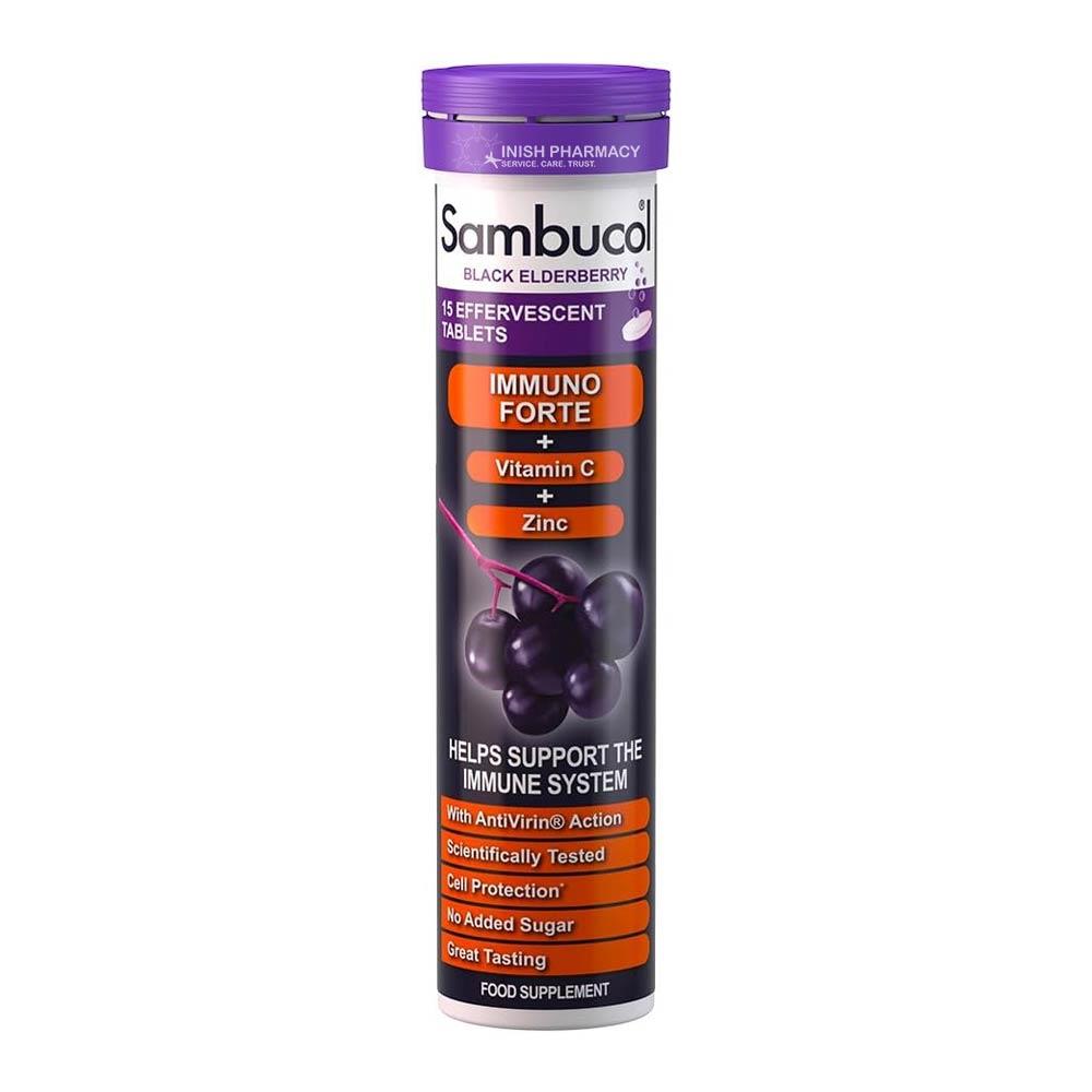 Sambucol Black Elderberry Effervescent Tablets 15 Pack