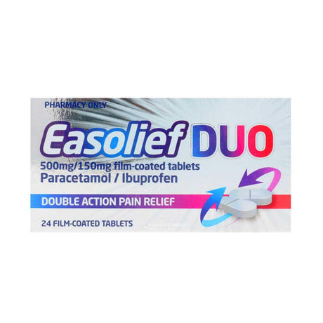 Easolief Duo Paracetamol 500mg & Ibuprofen 150mg Tablets 24 Pack – provides effective pain relief