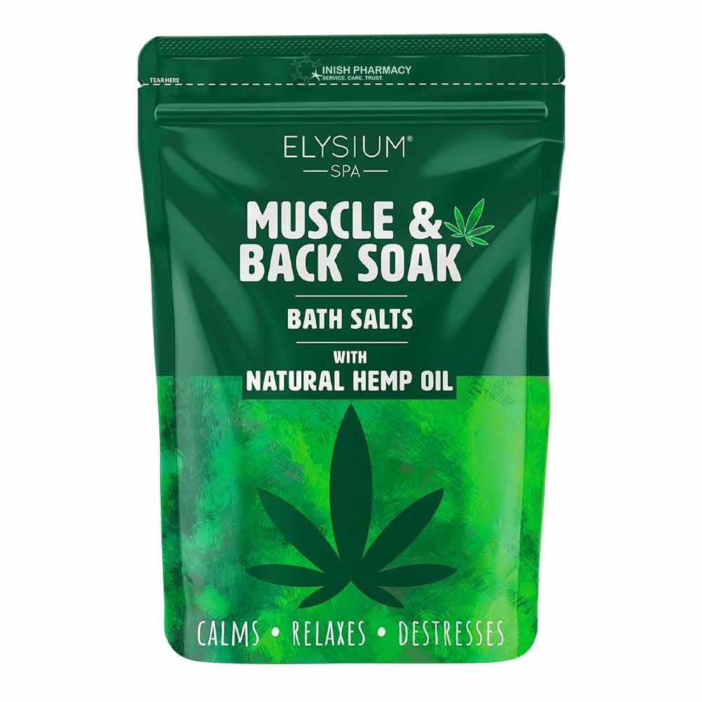 Elysium Spa Muscle & Back Soak Bath Salts with Natural Hemp Oil 450g