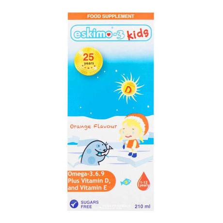 Eskimo Kids Omega 3-6-9 Orange 210ml – omega fatty acids for heart and cognitive health