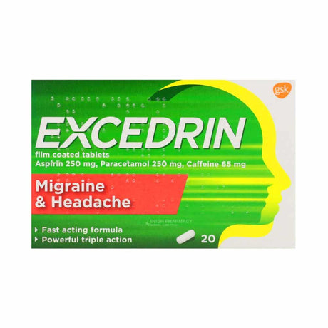 Excedrin Migraine & Headache Tablets 20 Pack – provides targeted migraine relief