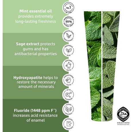 EcoDenta Brilliant Whitening Toothpaste with Mint Oil & Sage Extract 100ml