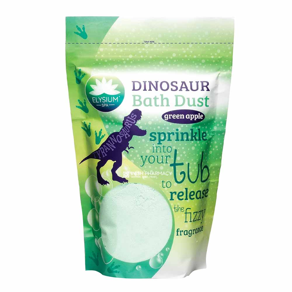 Elysium Spa Dinosaur Bath Dust Green Apple 400g