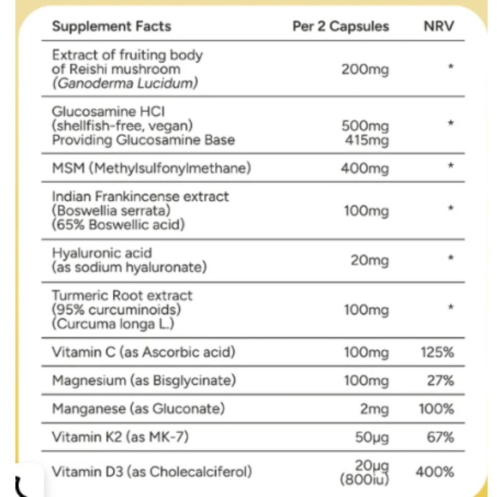 FabU Shrooms Joint Bone Muscle 60 Capsules