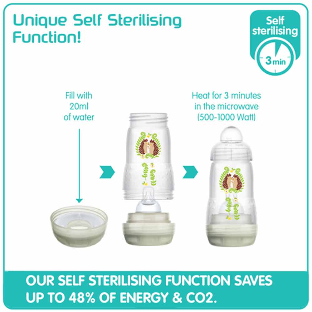 MAM Easy Start Anti-Colic Bottle 2m+ 260ml Pack of 3 Cream
