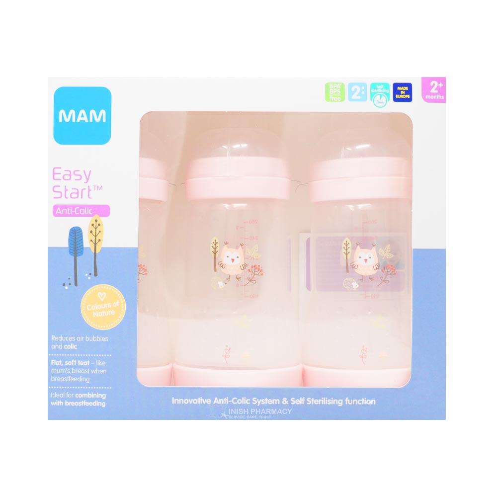 MAM Easy Start Anti-Colic Bottle 2m+ 260ml Pack of 3 Pink – a trusted essential for mother and baby care
