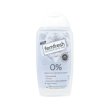 Femfresh 0% Sensitive Intimate Wash 250ml – a pH-balanced intimate wash for daily feminine care