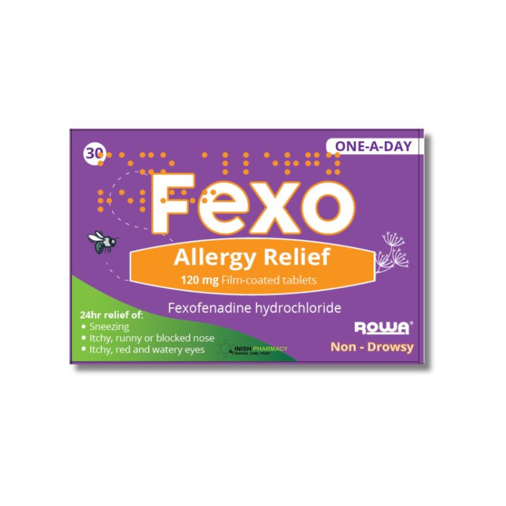 Fexo Allergy Relief 120mg Fexofenadine Tablets 30 Pack