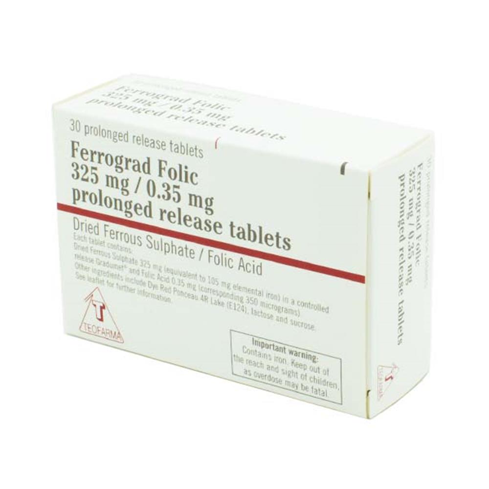 Ferrograd Folic 325/0.35mg Prolonged Release Tablets 30 Pack