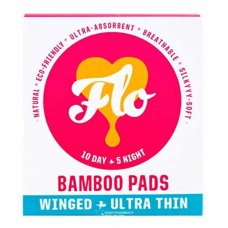 Flo Bamboo Sanitary Pads Day/Night Combo Pack 15 Pack – for comfortable, secure period protection
