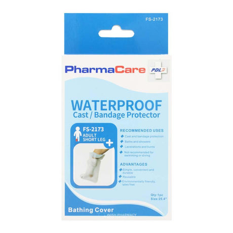 Pharmacare Waterproof Cast Protect - Adult Short Leg – for first aid care at home