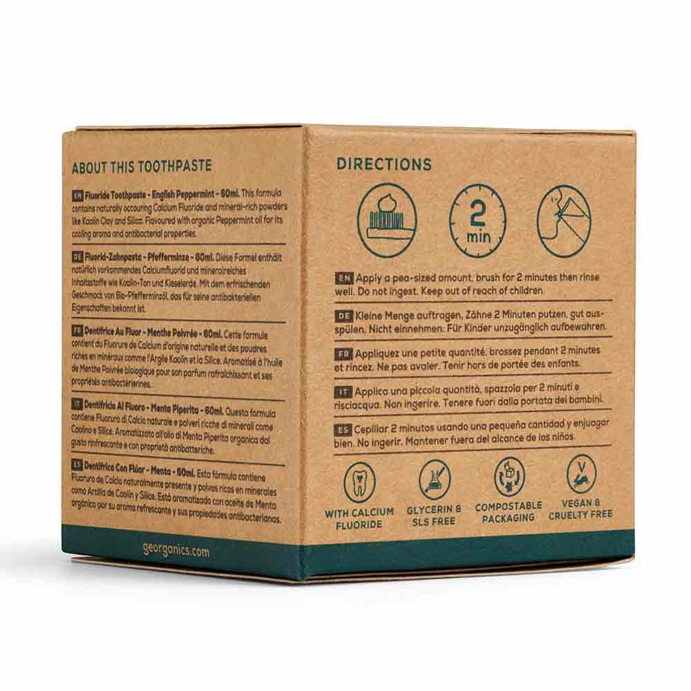 Georganics Fluoride Toothpaste - Peppermint - 60ml