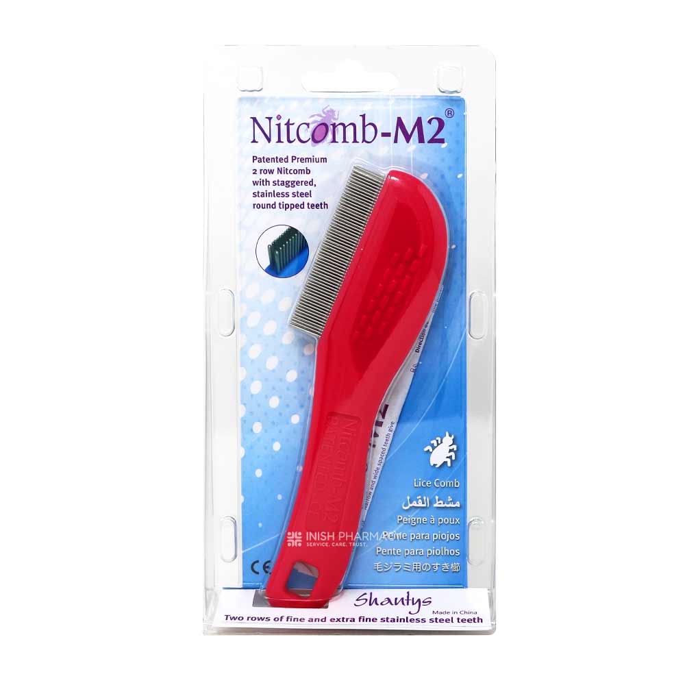 Two Row Fine Toothed Nit Comb With Handle M2