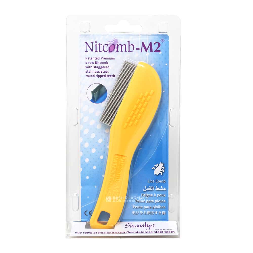 Two Row Fine Toothed Nit Comb With Handle M2