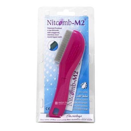 Two Row Fine Toothed Nit Comb With Handle M2