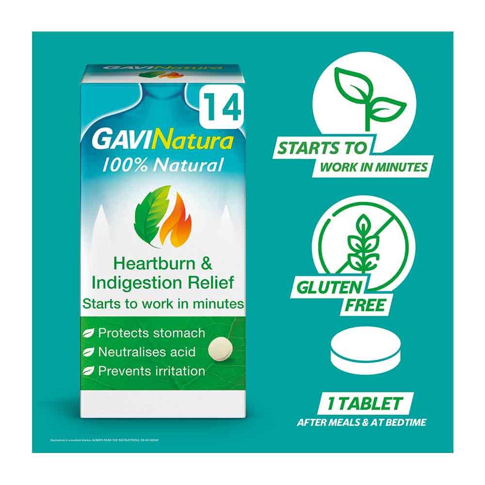 GaviNatura Natural Heartburn and Indigestion Relief 14 Pack