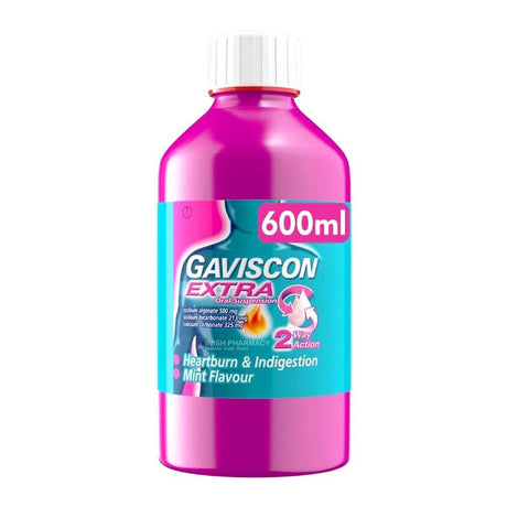 Gaviscon Extra Oral Solution Mint 600ml – provides effective relief from acid reflux and heartburn