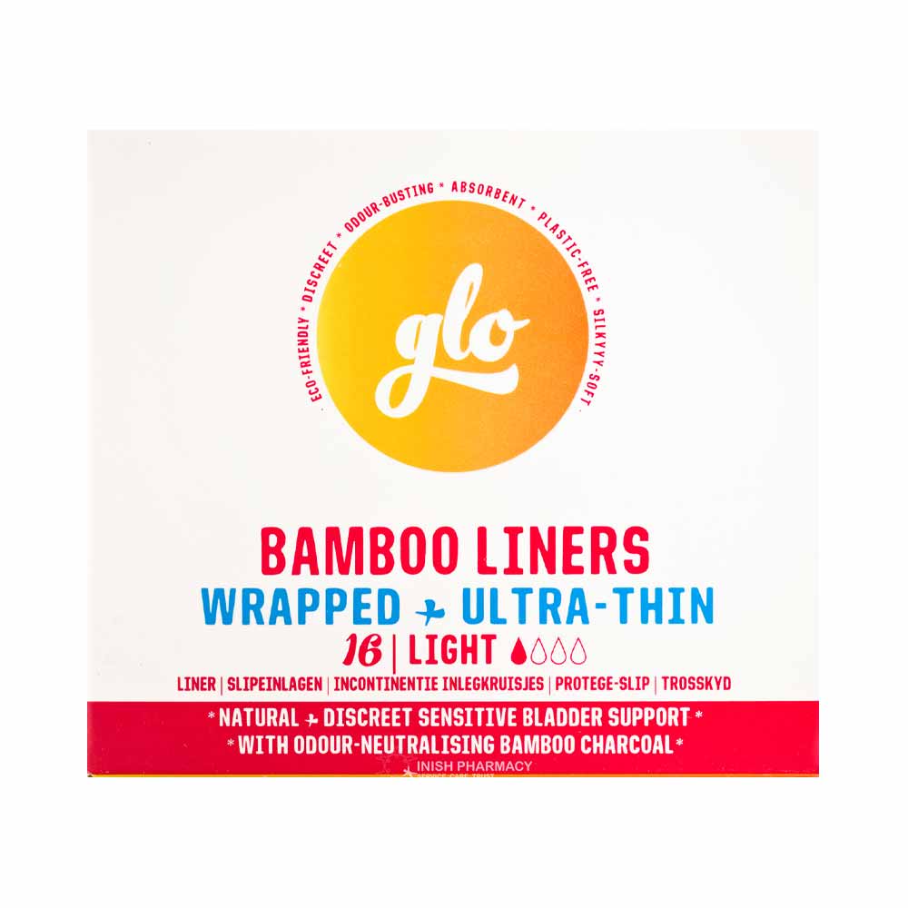GLO Bamboo Liners for Sensitive Bladder 16 Pack – for comfortable, everyday feminine protection